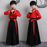 Trẻ em Hanfu Nho giáo Trang phục Boy Boy Phong cách Trung Quốc Sách nhỏ Tongguo Học tập Quần áo Boy Tang Dress Trang phục Gió quốc gia - Trang phục cửa hàng quần áo trẻ em