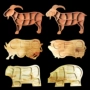 Toàn bộ bữa tiệc cừu Elm Elm hình con lợn hình con bò hình con chó bằng gỗ phân vùng - Tấm khay trà gỗ chạm khắc