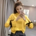 Đầu mùa thu mặc của phụ nữ 2018 mới áo len đặt lỏng sinh viên Hàn Quốc mùa xuân và mùa thu áo áo len áo sơ mi dài tay áo áo khoác len nữ dày Cardigan