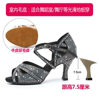 Черный каблук 7,5 см (нижняя часть волос)