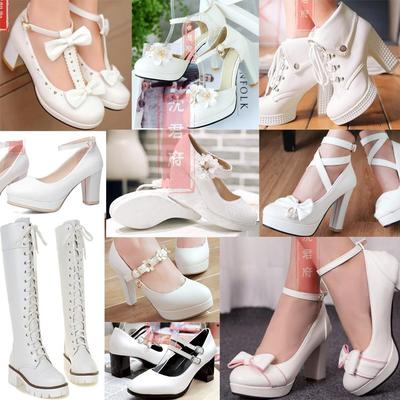 taobao agent King Glory Pure White Flower Marry Xiao Qiao COS Shoes Xiao Qiao's Breeze Flower Marrying Wedding Shoes Big size shoes