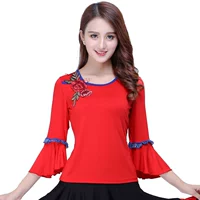 Красные синие полоски с серединой рукава