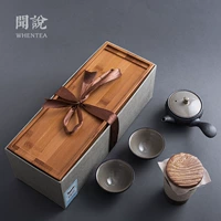 Вэнь Ян | Японская стиль и ветряное железо с ржавчиной глазурью творческая простота керамика грубая керамика целый набор подарочных коробок домашнего чая