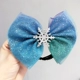 Frozen Blue Baby Hair Phụ kiện Magic Wand Princess Girl Bow Mũ bé Tóc Clip Vương miện Kẹp tóc - Phụ kiện tóc