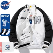 Áo khoác NASA thu đông phong cách Mỹ dày phản quang thêu bông đồng phục bóng chày nam hợp thời trang áo khoác bomber dáng rộng