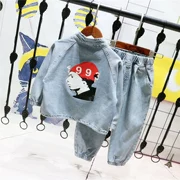 Quần áo trẻ em 3 bộ đồ denim 2019 phiên bản mới của Hàn Quốc cho bé 7 mùa xuân hai mảnh trẻ em 5 mùa thu 8 tuổi quần áo thủy triều - Phù hợp với trẻ em