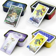 Tarot Iron Box Phiên bản nhỏ cổ điển Tarotett Tarot Flower Cat Charm Portable Gửi khăn trải bàn Trò chơi xung quanh - Trò chơi trên bàn