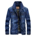 áo jacket Battlefield Jipu Mùa thu và mùa đông Áo khoác denim của nam giới Cổ điển Kích thước lớn Hàng đầu Áo khoác bảo hộ lao động thường ngày Áo khoác nhung của nam giới Cổ áo bóng chày áo khoác dáng dài Áo khoác