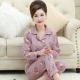 Bộ đồ ngủ mùa xuân và mùa thu nữ cotton dài tay trung niên và người cao tuổi phù hợp với phụ nữ mùa thu bông trung niên dịch vụ nhà - Cặp đôi