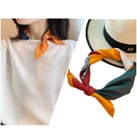 Шелковый носовой платок, универсальный шарф, украшение, шейный платок, 53см