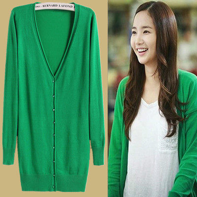 2017 Cardigan Áo Len trong phần dài của mỏng lỏng áo khoác Hàn Quốc phiên bản của mỏng kem chống nắng khăn choàng điều hòa không khí áo sơ mi của phụ nữ áo len