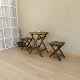 Bàn ghế gỗ đơn giản chắc chắn, tựa lưng, ghế đẩu, di động ngoài trời căn hộ nhỏ tại nhà ban công bàn ghế ăn giải trí
