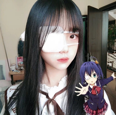 taobao agent The second disease bird travel Liuhua COS alone Japanese dark girl style single eye mask two -dimensional camera props