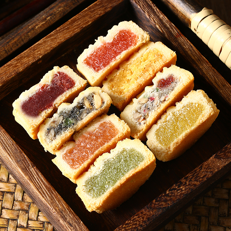 RUHAKU 月桃5点セット 广式水果味迷你小月饼哈密瓜豆沙五仁多口味中秋糕点零食月饼礼盒