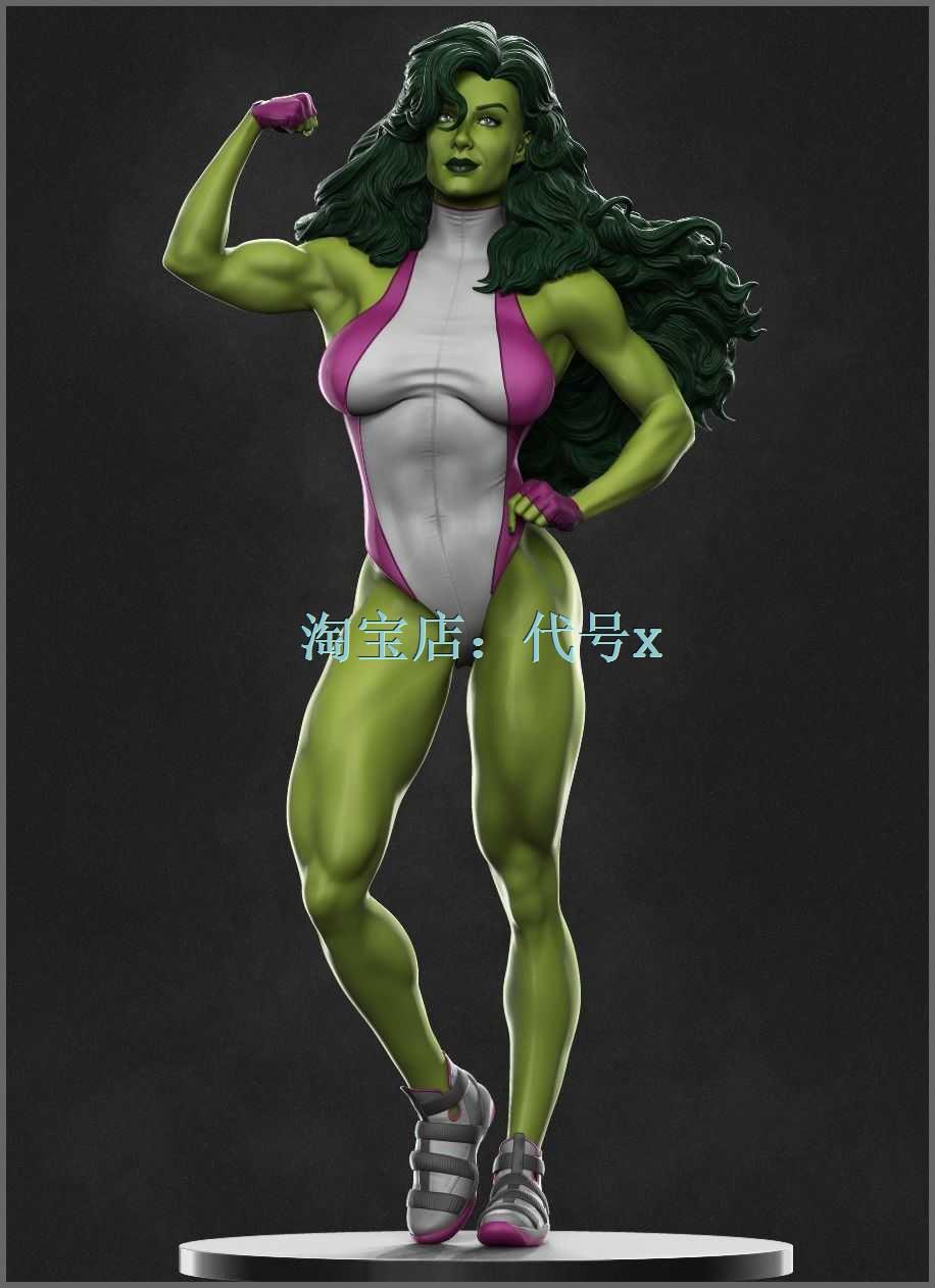 漫威女版绿巨人健美版3D打印模型数据stl人物手办高精素材文件