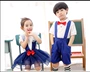 Lớp mẫu giáo mới Quần áo Trẻ em Trang phục Điệp khúc Biểu diễn Múa Trình diễn Trường tiểu học Màu xanh - Trang phục trang phục hóa trang cho bé
