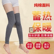 Quần legging cotton nguyên chất qua tất dài đến đầu gối che bắp chân dài dày ấm chân già lạnh nam và nữ mùa đông chống trượt chân