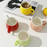 Cốc gốm mới có nắp thìa, cốc uống nước cá tính, hợp thời trang và sáng tạo, tách trà nam nữ, cốc cà phê, cốc