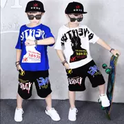 Trang phục nam cho bé trai mùa hè 4 Set Street Dance Loose 5 Children Cotton 6 Summer 7 Sports 8 Hip-Hop 9 Years 12 Children Wear - Bộ đồ