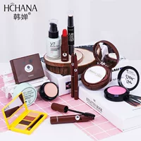 Han Wei Brown Bear Cosmetics Girl Hoàn thành Trang điểm Kết hợp Nữ mới bắt đầu Tiệc sinh viên Set Heart Light Makeup. - Bộ trang điểm son hàn quốc