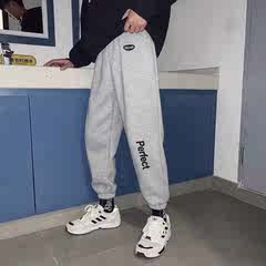 網紅衛褲男2020新款潮牌束腳運動褲秋季韓版潮流百字母休閒長褲