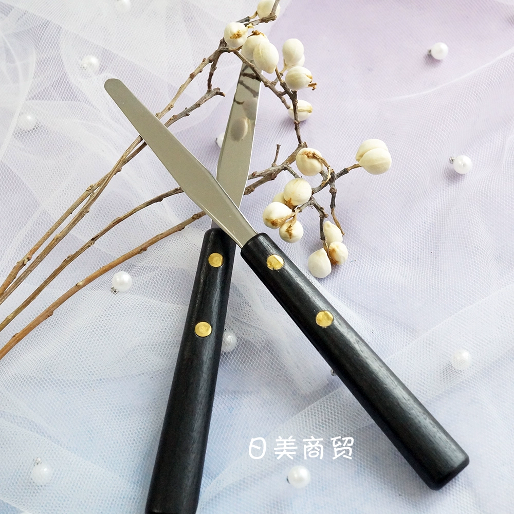 Nhật Bản b-r-s móng tay nghệ thuật khuấy que cắt bột móng tay cắt bằng thép không gỉ bảng màu dao làm móng - Công cụ Nail