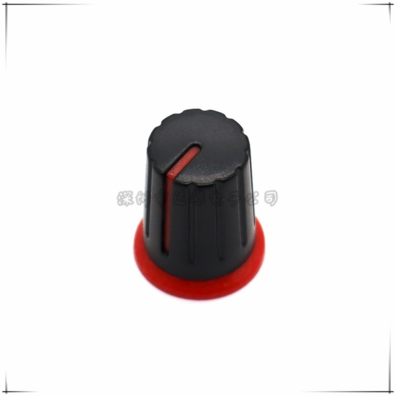Black RedPlastic Two color KNOB CAP Half axis potentiometer  Power amplifier volume Switch cap Half axis 6MM KNOB CAP
