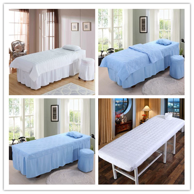 Đơn giản làm đẹp giường bao gồm bốn bộ màu sắc cao cấp massage y tế thêu thêu thẩm mỹ viện đặc biệt khăn trải giường đơn bộ - Trang bị tấm