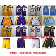 18 19 năm Lakers 23 đồng phục bóng rổ thành phố màu trắng vàng tím đen NBA áo tám cửa hàng vàng - Thể thao sau