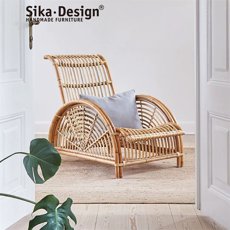 Sikadesign丹麦手工藤编休闲躺椅设计师款北欧家具Paris chair