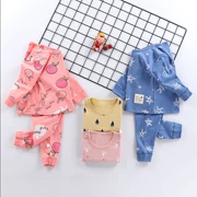 Baby Qiuyi Qiuku cotton phù hợp với đồ lót trẻ em cô gái quần eo cao bé trai đồ ngủ bé dịch vụ nhà - Quần áo lót