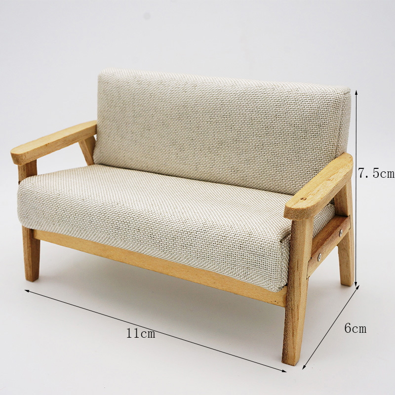 White 112 branch ob11 bjd use Baby House Mini furniture miniature re-ment  Model Northern Europe sofa tea table