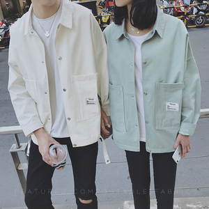 Các cặp vợ chồng mùa xuân 2018 áo mới xu hướng mỏng áo khoác quần áo cá tính sinh viên thời trang hoang dã áo khoác áo jacket nam