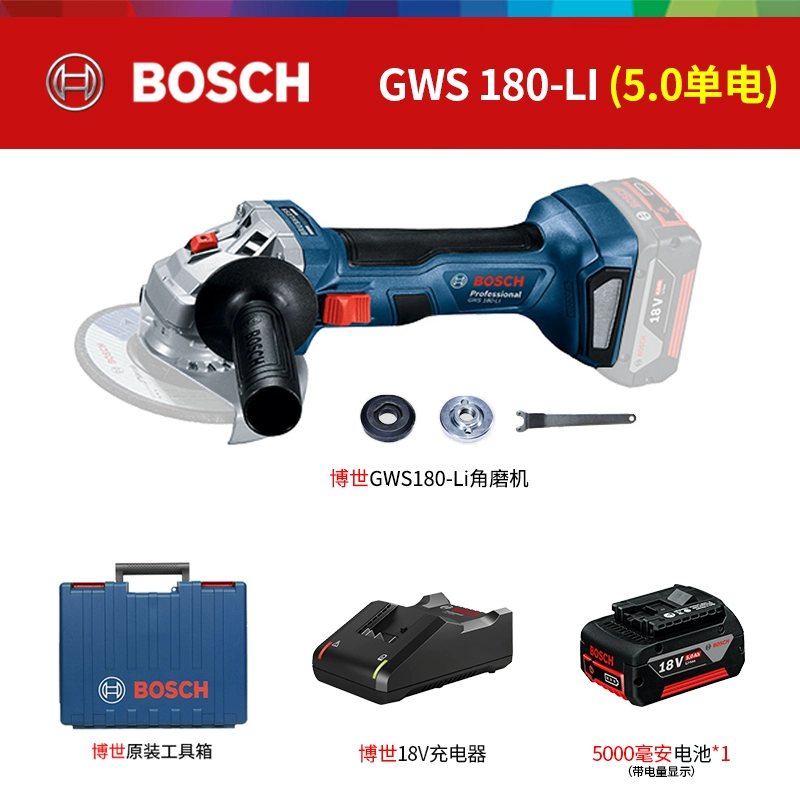 máy phát co Bosch Không Chổi Than GWS180-Li Pin Lithium Sạc Di Động Máy Mài Góc Cắt Mài Máy Đánh Bóng Công Cụ Điện may cat go cam tay máy cắt gach Máy cắt kim loại