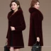 Áo khoác lông thú 2019 Mẹ xén lông cừu Granule Lông cừu Faux Lamb Wool Kích thước lớn Dày Nữ giữa chiều dài - Faux Fur Faux Fur