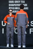 Оранжевые плечи с темно -серым набором (полиэфирный хлопок)