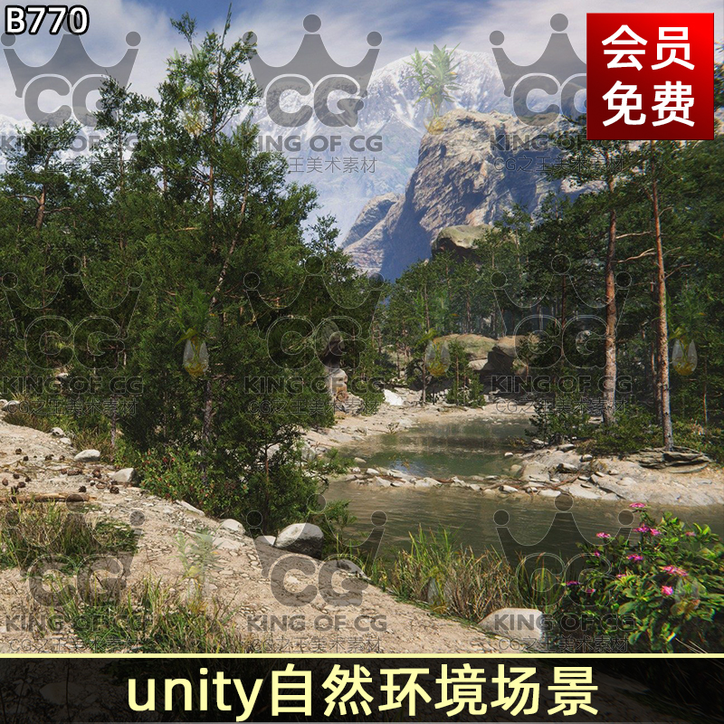 unity3d动态山区自然场景Mountain Environment-Dynamic Nature-cg男孩