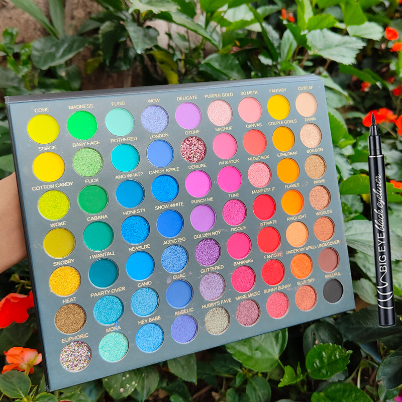 02 Stage Performance 63 Color Eye Shadow Disc.cos colour Eyeshadow Compact 63 colour children stage perform Makeup student dresser special-purpose Waterproof and sweat proof Make up tray