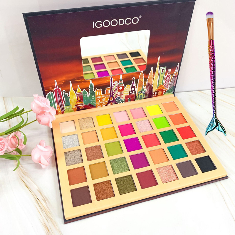 City 35 Color Eye Shadow Disccos colour Eyeshadow Compact 63 colour children stage perform Makeup student dresser special-purpose Waterproof and sweat proof Make up tray