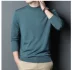 áo polo Áo len cashmere nguyên chất siêu mỏng Ordos Áo len nam cổ tròn màu trơn dành cho tuổi trung niên đa năng áo len đáy xuân thu phong cách thời trang nam Hàng dệt kim