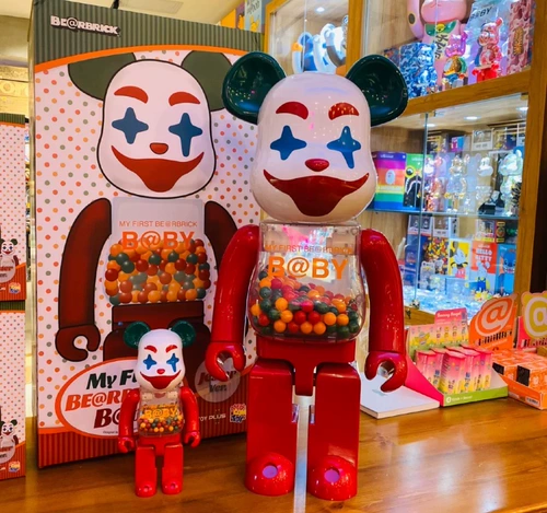 Bearbrick Toys несут мою первую детскую красную клоунную модель 400%приливная игра Blockbone Bear