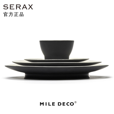 比利时Serax Ra黑色陶瓷圆形平盘子碗咖啡杯蝶Ann Demeulemeester-淘宝网