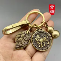 Фортуна оставить+твердую тыкву+благословение монета Zodiac [тигр]+кнопка