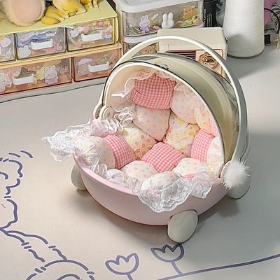 taobao agent Cotton doll, cradle, cute cart, family furniture, 20cm