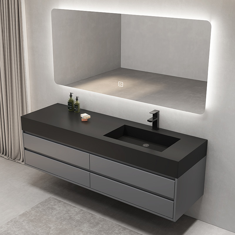 Tấm đá tùy chỉnh 
            tích hợp liền mạch chậu gốm phòng tắm tủ gương kết hợp chậu rửa thông minh chậu rửa chậu tủ gỗ sồi tùy chỉnh tủ gương phòng tắm nhập khẩu tủ gương toilet