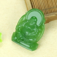 [Юанлай украсил тебя № 2] Гетиан Джейд Джаспер Мейтрейя Будда зеленый яблочный зеленый нефрит подвесная подвеска для женской модели