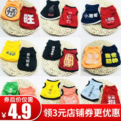 Одежда для щенков летние домашние животные плюшевые весенние жилет Bibie Bibie Bebie Teddy Fox маленькая собачья кошка весна осень осень тонкий стиль