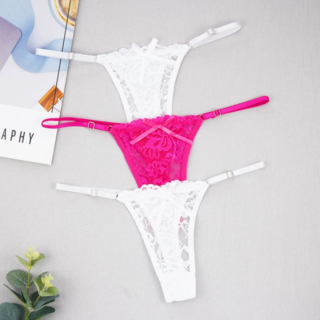 3 шт./набор женщины sexy thong трусики кружевные прозрачные