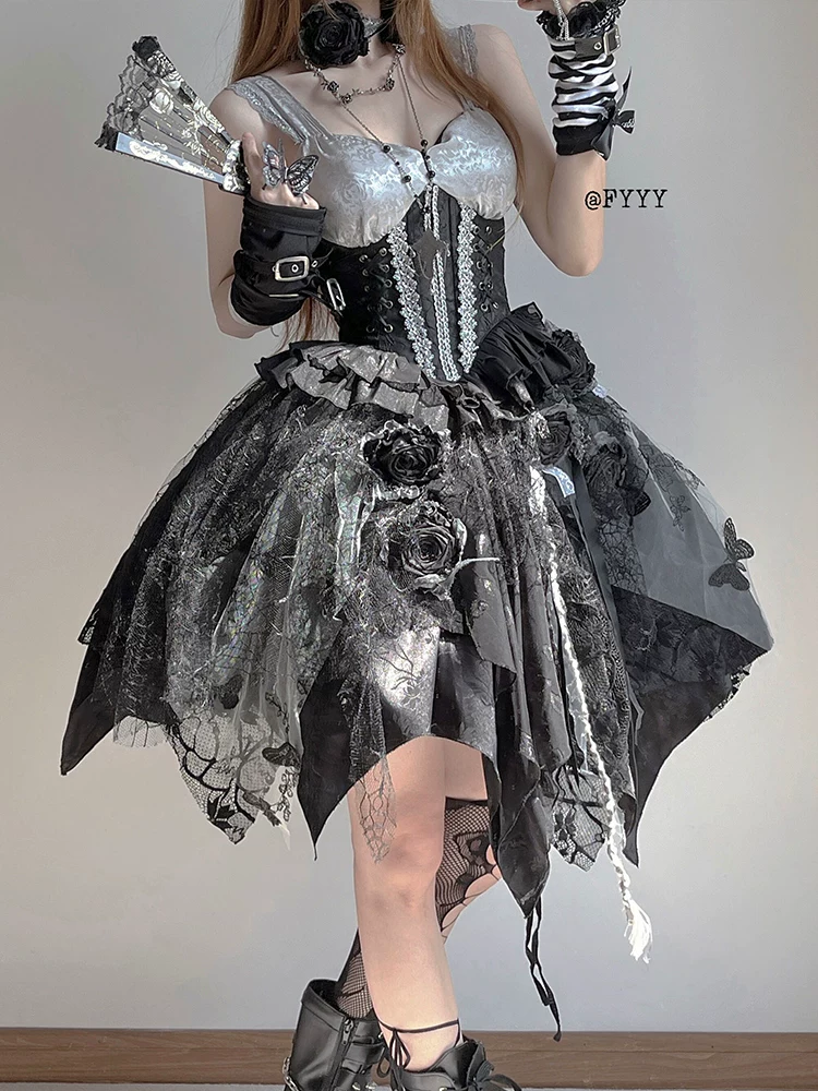 Оригинальный дизайн Tuxue Meow клетка священник готическая Лолита тёмная юбка-платье с ярджа