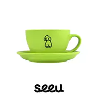 Безысканный зеленый кофейный чашка